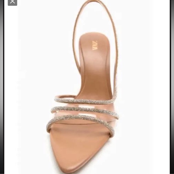 ZARA - (NWOT) WOMEN’S RHINESTONE HEEL - SIZE 7 - Picture 4 of 12